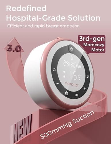 Momcozy V1 Pro Wearable Breast Pump, Hospital-Grade Pocket Primary Pump, Hands-Free Portable Pump with Lightweight Visible Cups for Real Milk Removal