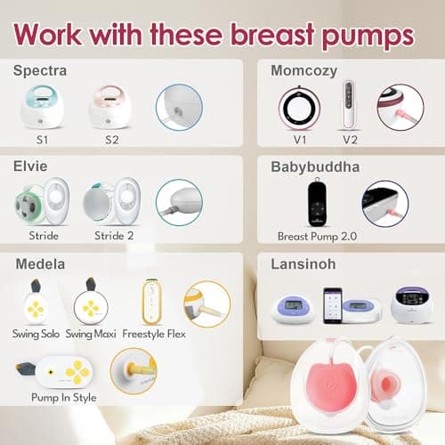 Nenesupply Handsfree Wearable Breastmilk Collection Cara Cups Caracups Compatible with Spectra S1 S2 9 Plus Lansinoh Breast Pumps 24mm Silicone Flanges Replacement Spectra Pump Parts 19 21mm Inserts