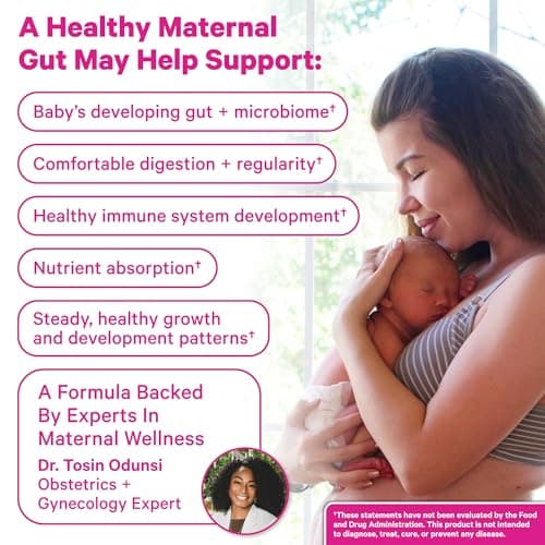 Pink Stork Lactation Probiotic - 30 Billion CFUs Multi Strain Postnatal Probiotics for Breastfeeding Women - Support Breast Milk & Gut Health, Postpartum Essentials, 30 Capsules