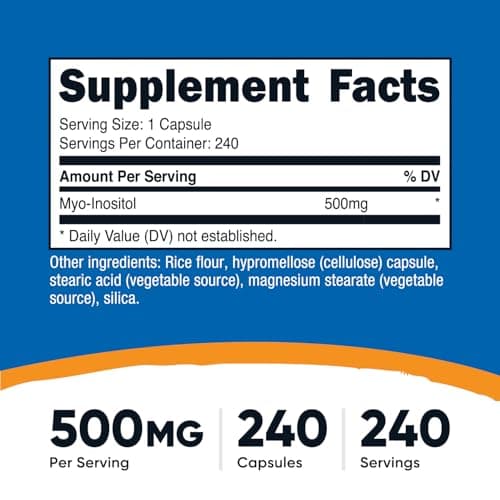 Nutricost Inositol Capsules 500mg, 240 Capsules - Veggie Capsules, Non-GMO, Gluten Free (Myo-Inositol)