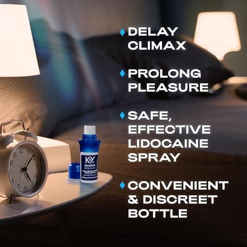 K-Y Duration Spray for Men, Male Genital Desensitizer Numbing Spray to Last Longer, 0.16 Fl Oz, 36 Sprays, Made with Lidocaine to Help Men Last Longer in Bed