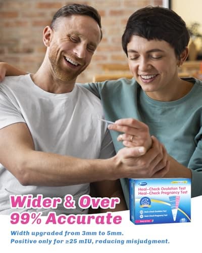 HEAL-CHECK 30 Ovulation and 10 Pregnancy Test Strips with 40 Urine Cups, Fertility Test for Women TTC, Get Pregnant Easier, Easy to Use at Home, Over 99% Accuracy, Individually Wrapped
