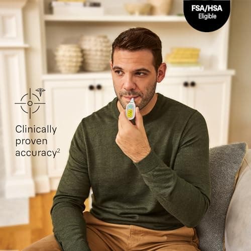 Braun Digital Thermometer, Clinically Accurate, Color Coded Fever Guidance, Thermometer for Adults, Baby, Toddlers & Kids, Oral, Rectal or Underarm use, No 1 Brand Recommended by Pediatricians