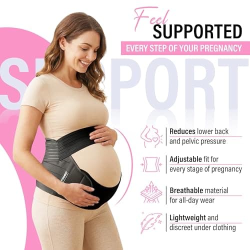 OTTMANEST Maternity Support Belt – Adjustable Pregnancy Belly Band for Back, Hip & Pelvic Support | Prenatal & Postpartum Abdominal Binder for Lower Back Pain Relief & Belly Support (Large)