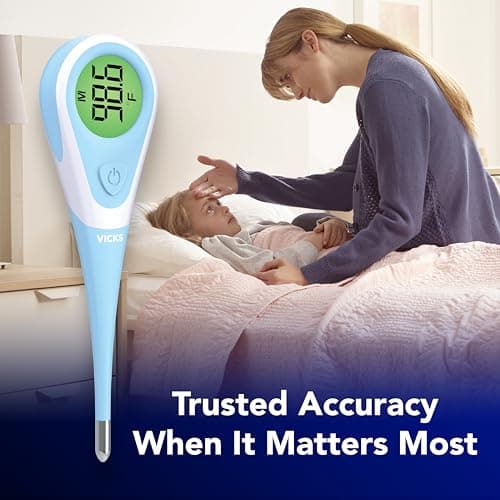 Vicks ComfortFlex Digital Thermometer: Accurate Color-Coded Reading in 8 Seconds, for Adults & Children, Oral, Rectal, or Under Arm Use