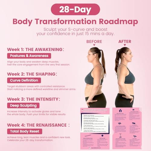 9-in-1 Home Workout Equipment for Women, Pedal Resistance Band with Handle, Thigh Master, Core Sliders & Exercise Bands with Workout Guide, Beginner Starter Kit for Ab Workout & Body Toning (Pink)