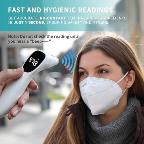 @AL21 Dual Mode Thermometer for Adults, Kids, and Babies – Infrared Digital Forehead and Ear Thermometer, No Touch with Fever Alarm and Fast Results