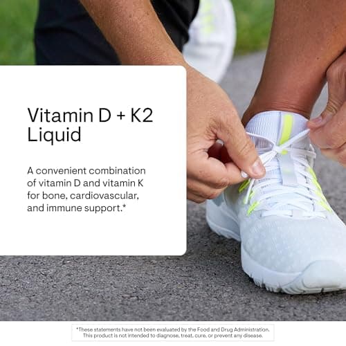 THORNE - Vitamin D + K2 Liquid with a Metered Dispenser - Vitamins D3 & K2 to Support Healthy Bones & Muscles* - 1 Fl Oz (30 ml) - 600 Servings