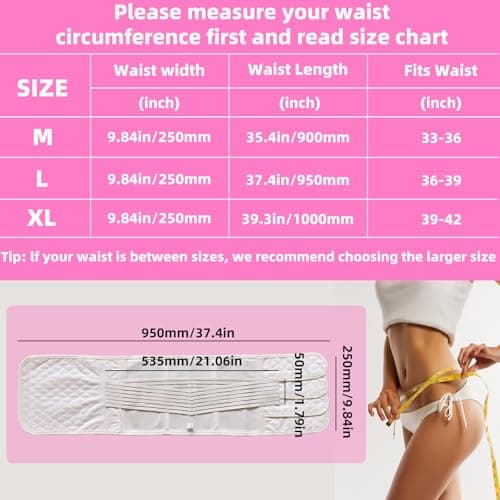 woowruier Postpartum Belly Band, C Section Belly Binder Post Partum, Abdominal Binder Post Surgery Girdle, Faja Postparto para Mujer, (Beige,L)