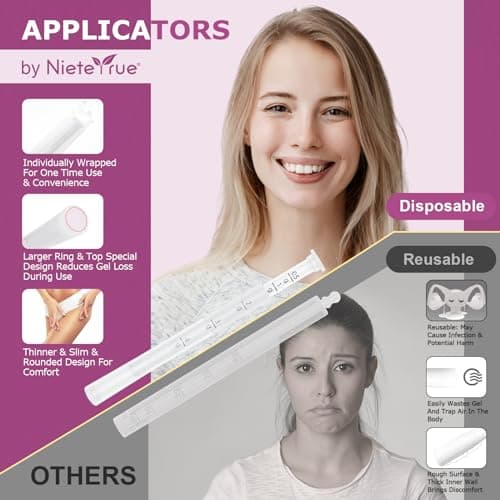 Disposable Vaginal Applicators – Updated with Dosage Markings, Individually Wrapped for Hygiene, Fits Most Lubricants, Creams & Gels, Feminine Care Essentials (20 Pack)